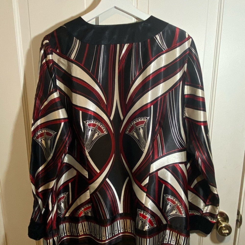 Lane Bryant Red, White & Black, Long Sleeved Blouse 14/16 - Picture 4 of 4